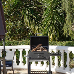 Barbecue à Charbon avec Couvercle et Roulettes DKD Home Decor Acier (140 x 60 x 108 cm) DKD Home Decor