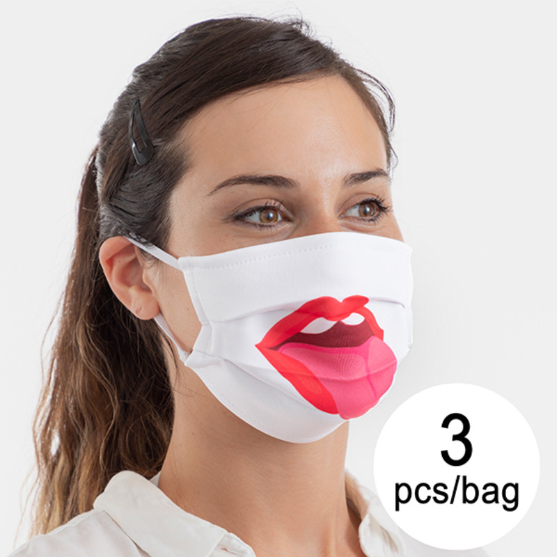 Masque en tissu hygiénique réutilisable Tongue Luanvi Taille M Pack de 3 unités Entspannungsprodukte