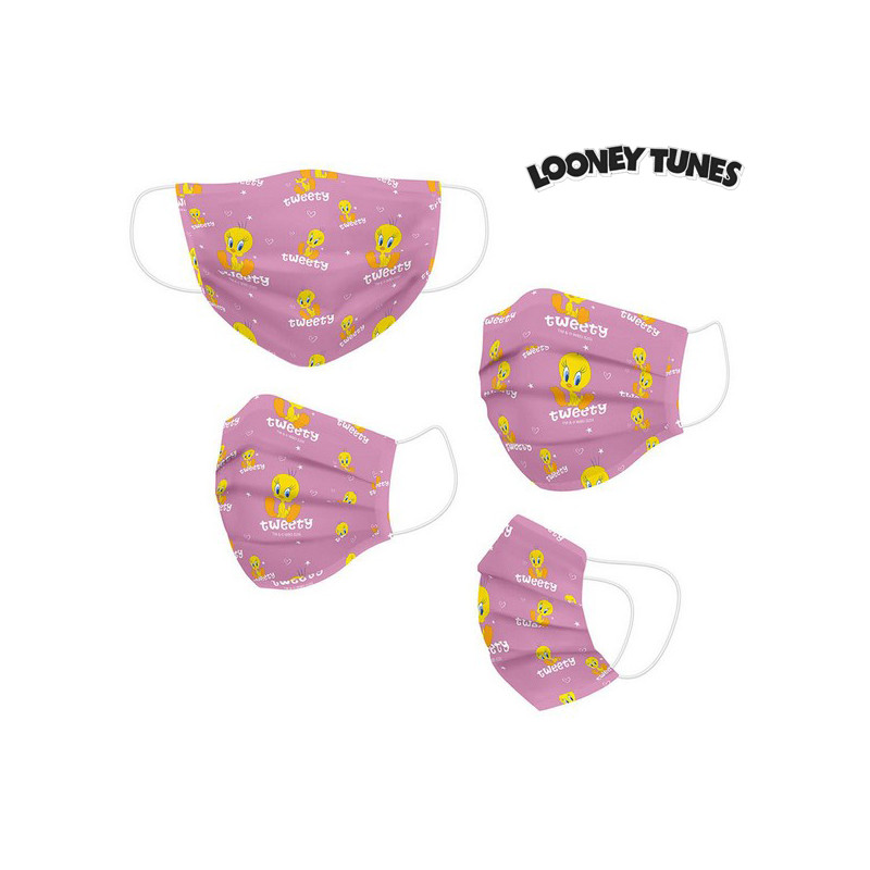 Masque en tissu hygiénique réutilisable Looney Tunes Enfant Rose Looney Tunes
