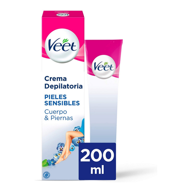 Crème Épilatoire Corporelle Veet Peaux sensibles (200 ml) Hair removal and shaving
