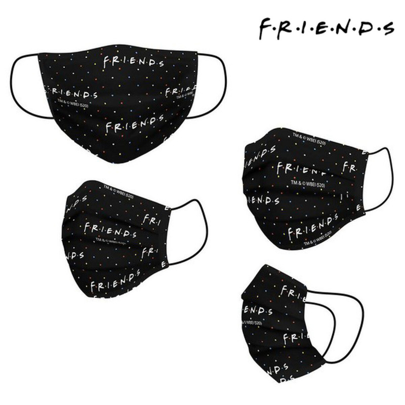 Masque en tissu hygiénique réutilisable Friends Adulte Noir Well-being and relaxation products