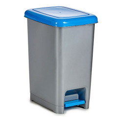 Poubelle recyclage Bleu Gris Plastique 25 L (26,5 x 47 x 36,5 cm) BigBuy Home
