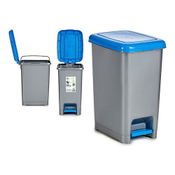 Poubelle recyclage Bleu Gris Plastique 25 L (26,5 x 47 x 36,5 cm)  Autres produits ménagers