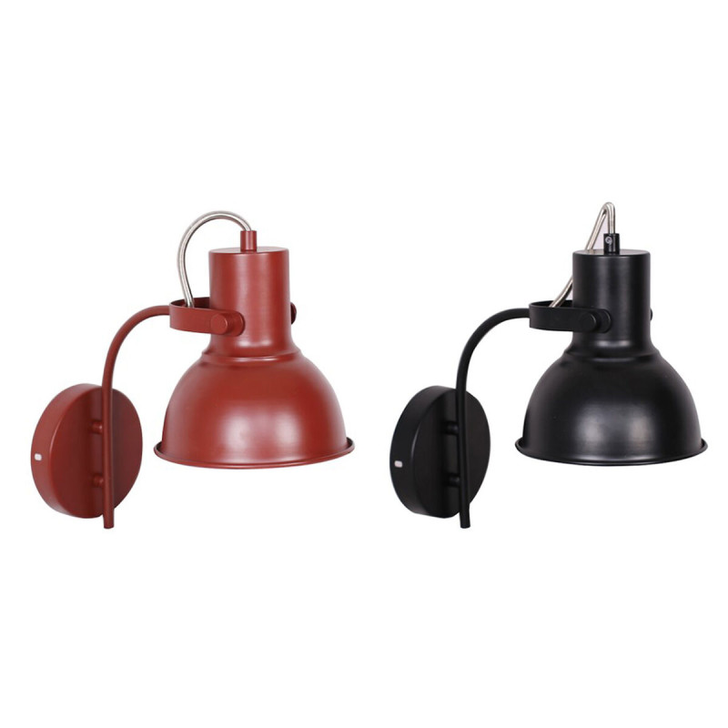 Applique DKD Home Decor 15 x 20 x 28 cm 16,5 x 26 x 28 cm Rouge Noir Métal 220 V 50 W Loft (2 Unités) Lamps