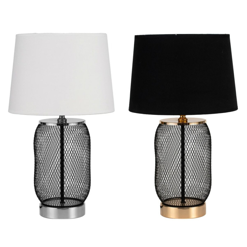 Lampe de bureau DKD Home Decor Argenté Noir Doré Métal Blanc 220 V 50 W 28 x 28 x 47 cm (2 Unités) Lamps