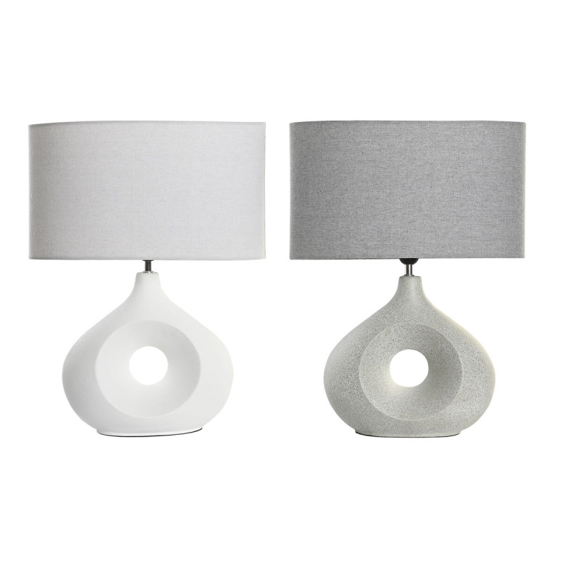 Lampe de bureau DKD Home Decor 44 x 21 x 57 cm Gris Blanc Grès 220 V 50 W (2 Unités)  Lampes