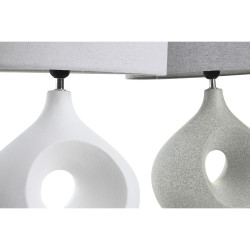 Lampe de bureau DKD Home Decor 44 x 21 x 57 cm Gris Blanc Grès 220 V 50 W (2 Unités)  Lampes