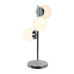 Kristall-Tischlampe von DKD Home Decor in Silberfarbenem Metall und Weiß, 59 cm hoch. Lamps