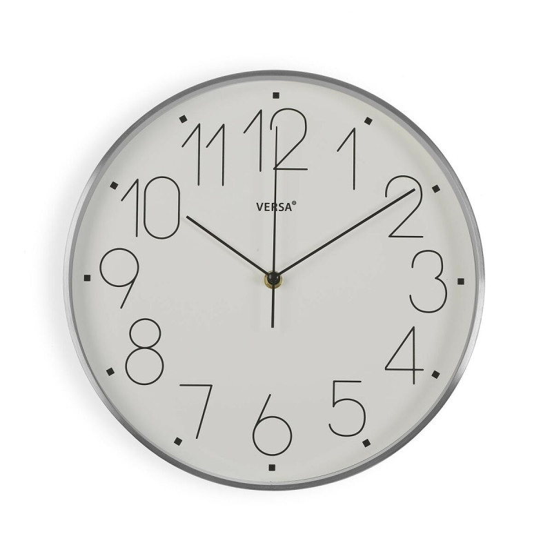 Horloge Murale Versa Blanc 4,4 x 25,8 x 25,8 cm Aluminium  Horloges murales et de table