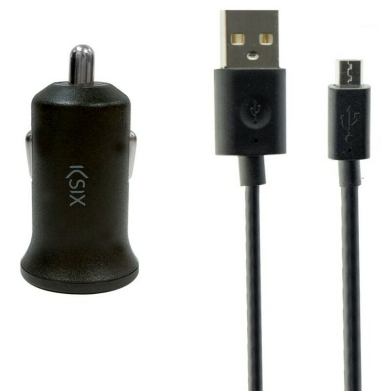 Chargeur Mural + Câble Micro USB KSIX 2A Noir  Chargeurs USB pour voiture