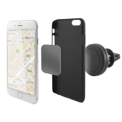 Support Magnétique pour Téléphone Portable pour Voiture KSIX 360º Noir Halterungen für Smartphones und Tablets
