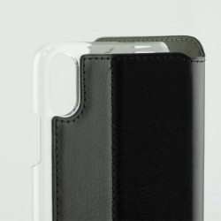 Housse pour Mobile avec coque Iphone X Contact Slim Noir Textile Polycarbonate Contact