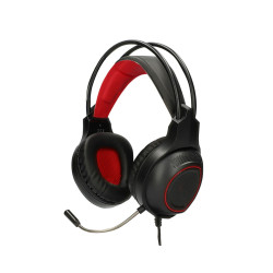 Casques avec Micro Gaming KSIX Drakkar USB LED Noir Rouge Gaming Headphones
