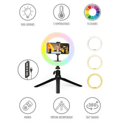 Anneau Lumineux pour Selfie Rechargeable KSIX Smartphone 12W KSIX
