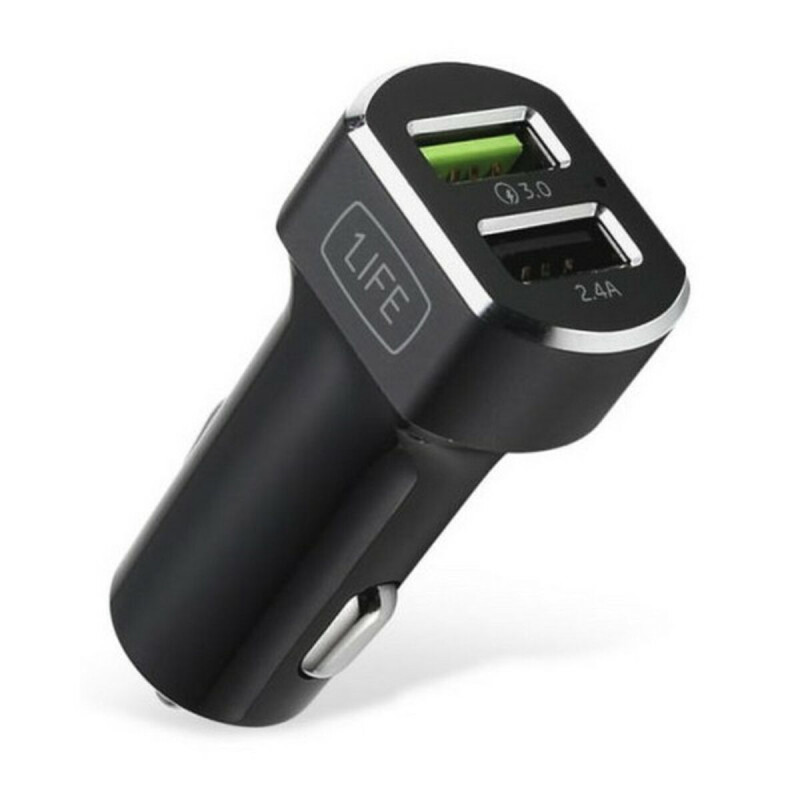 "1LIFE Auto Ladegerät mit QC USB für 24V Schwarz" USB car chargers