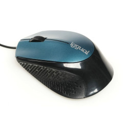 Souris iggual COM-ERGONOMIC-R 800 dpi Bleu Noir/Bleu Mouse pads and mouse