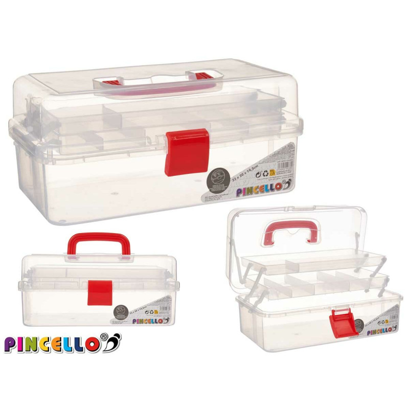 Rote durchsichtige Mehrzweckbox für vielseitige Aufbewahrungszwecke Pincello
