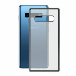 KSIX Flex Metal TPU Handyhülle für Samsung Galaxy S10 - Grau Metallic, Durchsichtig Smartphonehüllen