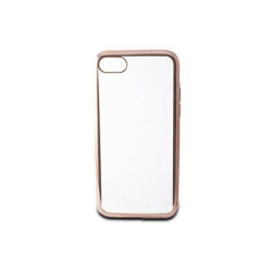 Handyhülle für das iPhone 7/8 - Transparent mit rosegoldenem Metall-Effekt Contact