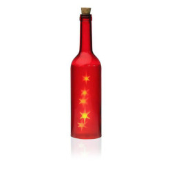 Bouteille LED Versa Cosmo Rouge Verre (7,3 x 28 x 7,3 cm)  Lampes