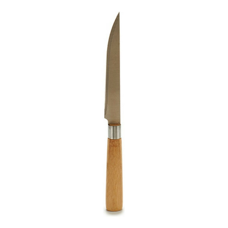 Couteau 2 x 24 x 2 cm Argenté Marron Acier inoxydable Bambou  Couteaux et aiguiseurs