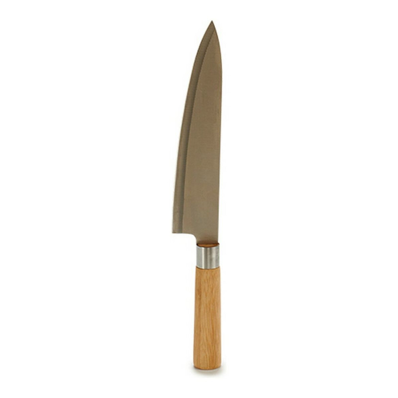 Couteau Argenté Marron Acier inoxydable Bambou Messer und Schleifsteine