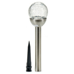 Silberne Glühlampenlampe aus Metall, Kristall und Kunststoff (7,5 x 38 x 7,5 cm) LED-Beleuchtung