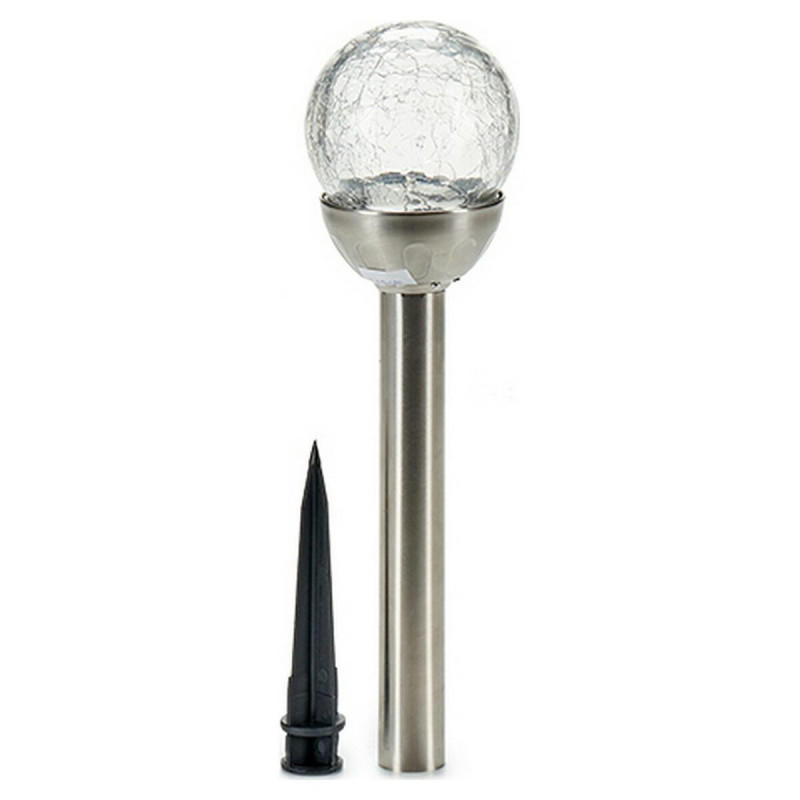 Silberne Glühlampenlampe aus Metall, Kristall und Kunststoff (7,5 x 38 x 7,5 cm)  Éclairage LED