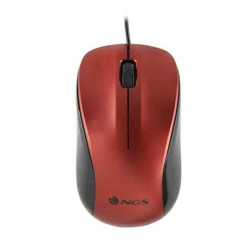Souris Optique NGS WIRED 1200 DPI Rouge Maus & Mauspad