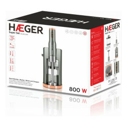 Haeger Handrührgerät Super Set 800W in Grau - ideal zum Backen und Kochen Haeger