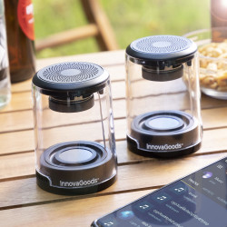 Haut-parleurs Magnétiques Rechargeables sans Fil Waveker InnovaGoods Pack de 2 unités Bluetooth Lautsprecher