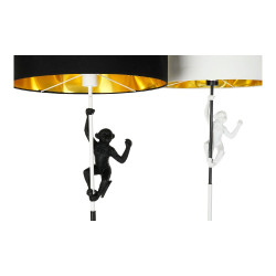 DKD Home Decor Floor Lamp - Black/Golden Metal & White Resin (2