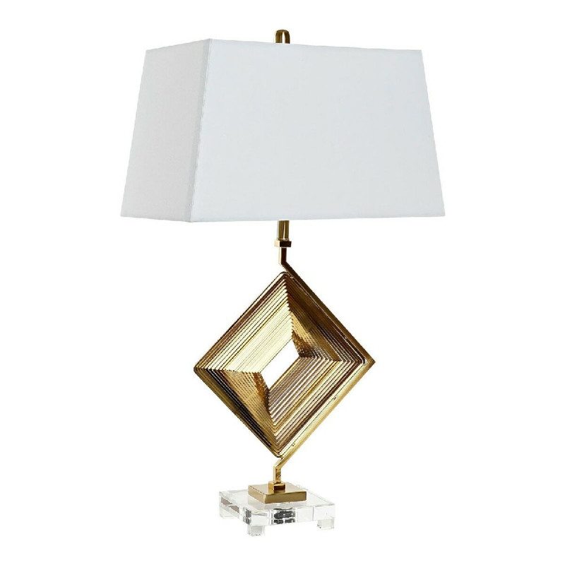 Kristall Tischlampe Gold Metall Durchsichtig Weiß 220 V 60 W - DKD LA-180679  Lampes