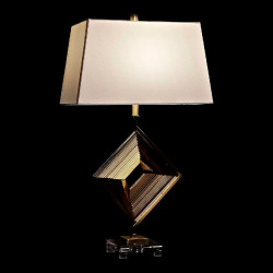 Kristall Tischlampe Gold Metall Durchsichtig Weiß 220 V 60 W - DKD LA-180679  Lampes