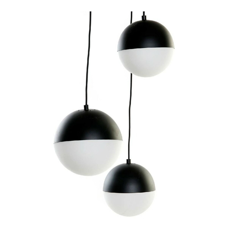 Suspension DKD Home Decor Blanc Noir Métal Verre 220 V (40 x 40 x 80 cm) Lampen