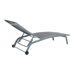 Chaise longue DKD Home Decor PVC Aluminium (187,5 x 64 x 97 cm)  Mobilier d´extérieur