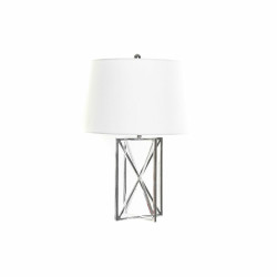 Lampe de bureau DKD Home Decor Blanc Argent Polyester Métal 220 V 50 W  Lampes