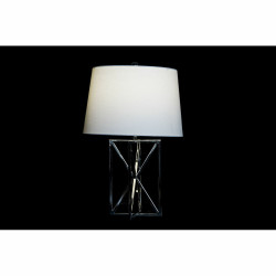 Lampe de bureau DKD Home Decor Blanc Argent Polyester Métal 220 V 50 W Lamps