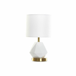 Lampe de bureau DKD Home Decor Blanc Polyester Métal Céramique 220 V Doré 50 W DKD Home Decor