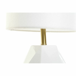 Lampe de bureau DKD Home Decor Blanc Polyester Métal Céramique 220 V Doré 50 W  Lampes