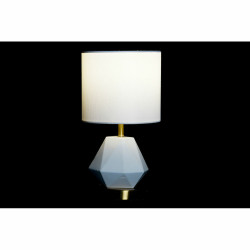 Lampe de bureau DKD Home Decor Blanc Polyester Métal Céramique 220 V Doré 50 W  Lampes