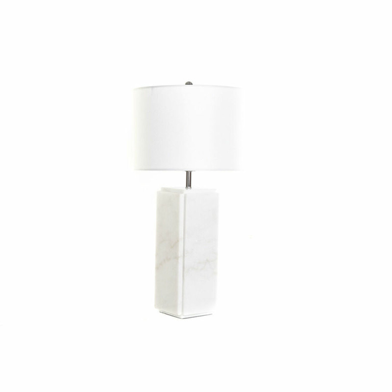 Lampe de bureau DKD Home Decor Blanc Polyester Métal Marbre 220 V 50 W (33 x 33 x 65 cm) Lampen