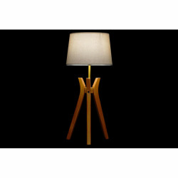Lampe de bureau DKD Home Decor Marron Beige Polyester Bois 220 V 50 W DKD Home Decor
