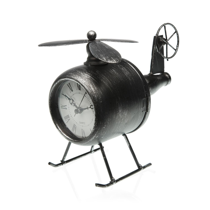 Horloge de table Versa Hélicoptère Métal (19,5 x 17,5 x 12,5 cm) Wanduhren und Standuhren
