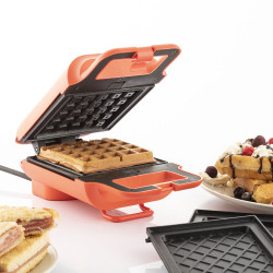 Appareil à Gaufres et à Sandwichs 2 en 1 avec Recettes Wafflicher InnovaGoods Pancake makers and waffle irons