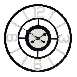 Weiß Schwarz Metall MDF Wanduhr (60 x 3,5 x 60 cm) für Zuhause oder Büro Wall and table clocks