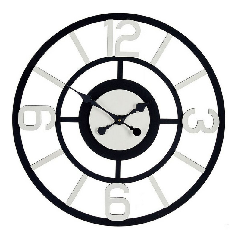 Weiß Schwarz Metall MDF Wanduhr (60 x 3,5 x 60 cm) für Zuhause oder Büro Wall and table clocks