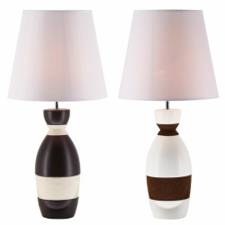 Lampe de bureau DKD Home Decor Céramique Marron Corde Blanc 30 x 30 x 61 cm 220 V 50 W (2 Unités) DKD Home Decor
