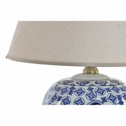 Lampe de bureau DKD Home Decor Bleu Porcelaine (34 x 34 x 43 cm)  Lampes