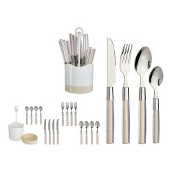 16-teiliges Besteck-Set aus Edelstahl in Silberfarben und Beige Knives and cutlery